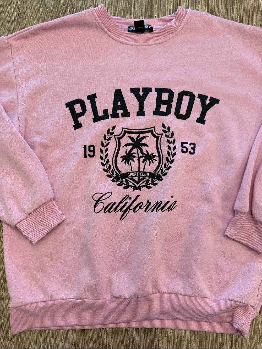 Playboy California Sport Club Pink Crewneck Sweatshirt Size XS